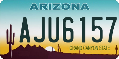 AZ license plate AJU6157