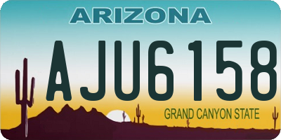 AZ license plate AJU6158