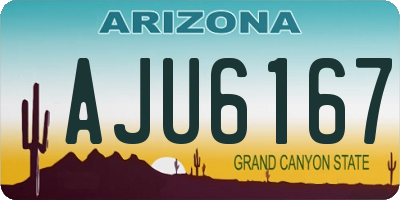 AZ license plate AJU6167