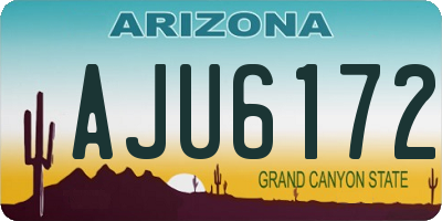 AZ license plate AJU6172