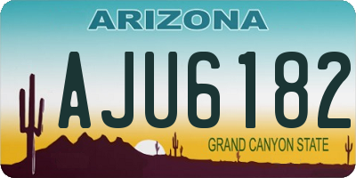 AZ license plate AJU6182