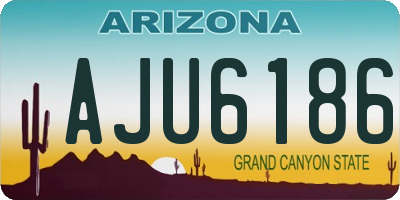 AZ license plate AJU6186