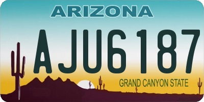 AZ license plate AJU6187