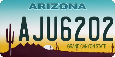 AZ license plate AJU6202