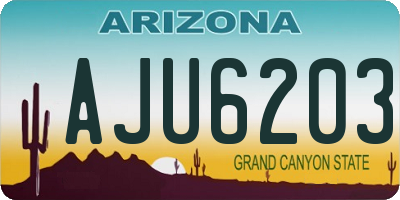 AZ license plate AJU6203