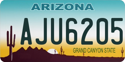 AZ license plate AJU6205