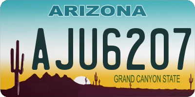 AZ license plate AJU6207