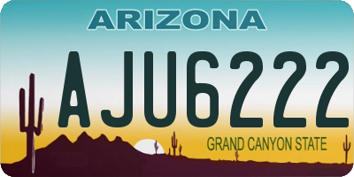AZ license plate AJU6222