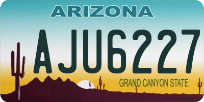 AZ license plate AJU6227