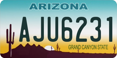 AZ license plate AJU6231