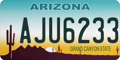 AZ license plate AJU6233