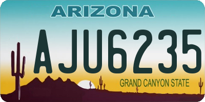 AZ license plate AJU6235