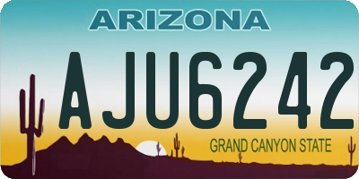 AZ license plate AJU6242