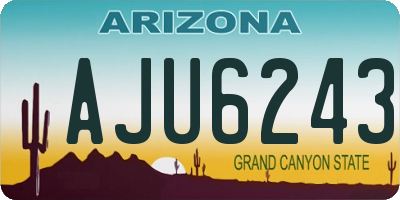 AZ license plate AJU6243