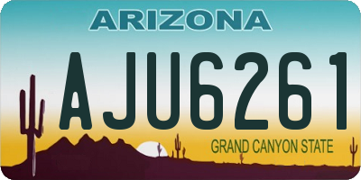 AZ license plate AJU6261