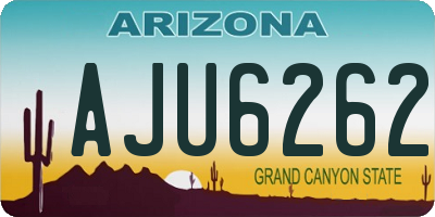 AZ license plate AJU6262
