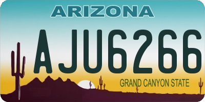 AZ license plate AJU6266