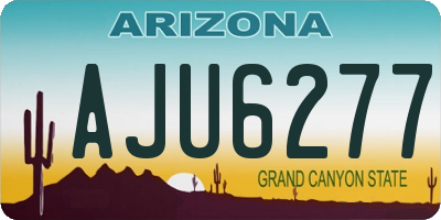 AZ license plate AJU6277