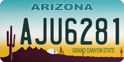 AZ license plate AJU6281