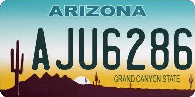AZ license plate AJU6286
