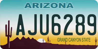 AZ license plate AJU6289