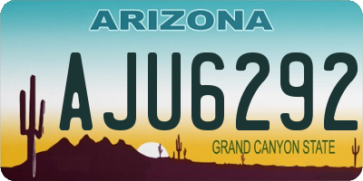 AZ license plate AJU6292