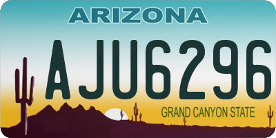 AZ license plate AJU6296