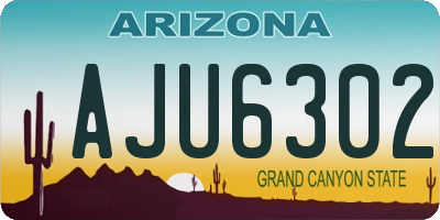 AZ license plate AJU6302