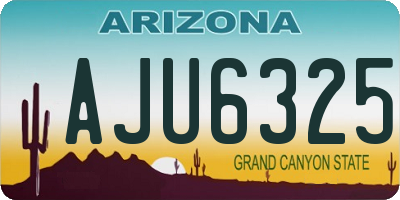 AZ license plate AJU6325