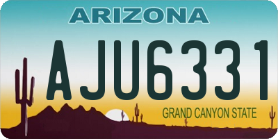 AZ license plate AJU6331