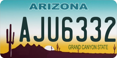 AZ license plate AJU6332