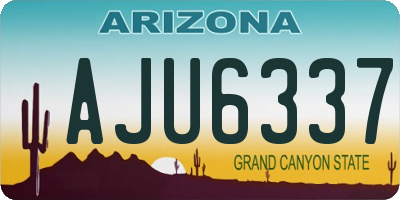 AZ license plate AJU6337