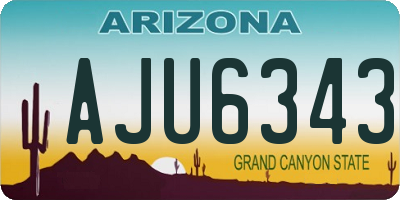 AZ license plate AJU6343