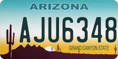 AZ license plate AJU6348