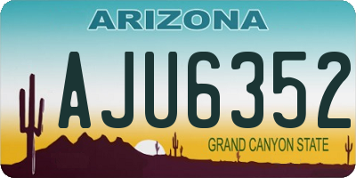 AZ license plate AJU6352