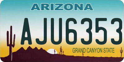 AZ license plate AJU6353