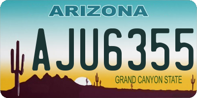 AZ license plate AJU6355