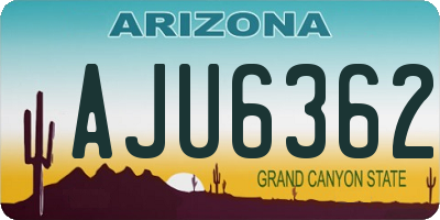 AZ license plate AJU6362