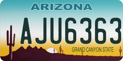 AZ license plate AJU6363
