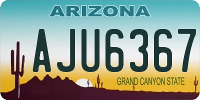 AZ license plate AJU6367