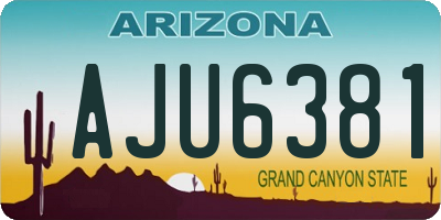 AZ license plate AJU6381