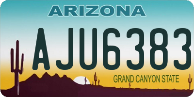 AZ license plate AJU6383