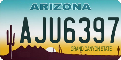 AZ license plate AJU6397