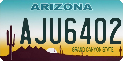 AZ license plate AJU6402