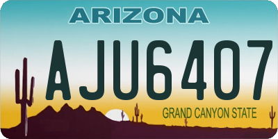 AZ license plate AJU6407