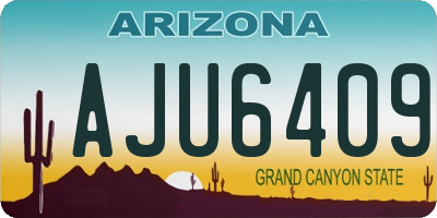 AZ license plate AJU6409