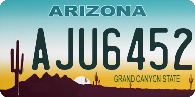AZ license plate AJU6452