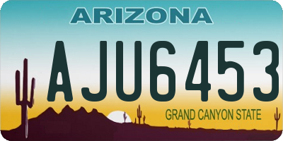 AZ license plate AJU6453