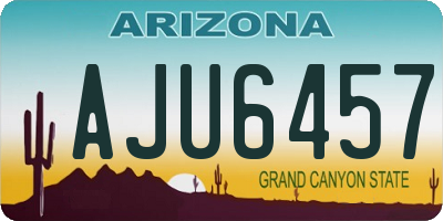 AZ license plate AJU6457