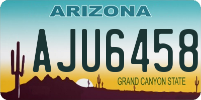 AZ license plate AJU6458